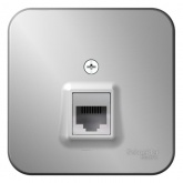 Накладная розетка компьютерная RJ45 кат.5E SE Blanca алюминий изол.пластина