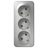 Накладная розетка 3-ая с заземлением без шторок SE Blanca 16А 250В алюминий изол.пластина