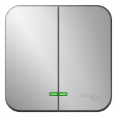 Накладной выключатель 2-клавишный с подсветкой SE Blanca 10А 250В алюминий