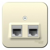 Накладная розетка 2-ая компьютерная RJ45 кат.5E SE Blanca молочная изол.пластина