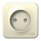 Накладная розетка без заземления со шторками SE Blanca 16А 250В молочная изол.пластина