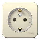 Накладная розетка компактная с заземлением без шторок SE Blanca 16А 250В молочная из.пластина