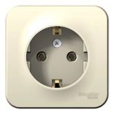 Накладная розетка с заземлением без шторок SE Blanca 16А 250В молочная изол.пластина