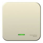 Накладной выключатель 1-клавишный с подсветкой SE Blanca 10А 250В молочный из.пластина