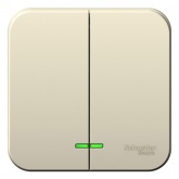 Накладной выключатель 2-клавишный с подсветкой SE Blanca 6А 250В молочный