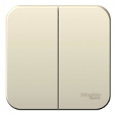 Накладной выключатель 2-клавишный SE Blanca 6А 250В молочный