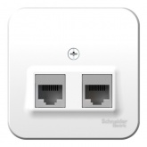 Накладная розетка 2-ая компьютерная RJ45 кат.5E SE Blanca белая изол.пластина