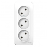 Накладная розетка 3-ая без заземления без шторок SE Blanca 16А 250В белая изол.пластина