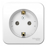 Накладная розетка компактная с заземлением без шторок SE Blanca 16А 250В белая изол.пластина