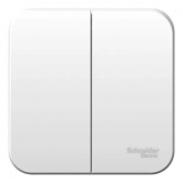 Накладной выключатель 2-клавишный SE Blanca 6А 250В белый изол.пластина