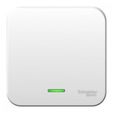 Накладной выключатель 1-клавишный с подсветкой SE Blanca 10А 250В белый монтажная пласти