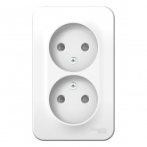 Розетка 2-ая без заземления со шторками SE Blanca 16А 250В белая