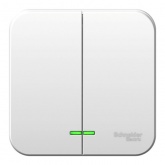 Накладной выключатель 2-клавишный с подсветкой SE Blanca 10А 250В белый