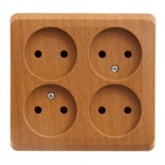 Накладная розетка четверная без заземления SE Этюд темный бук