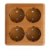 Накладная розетка четверная с заземлением со шторками SE Этюд темный бук