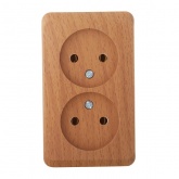 Накладная розетка двойная без заземления SE Этюд темный бук