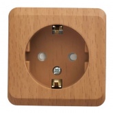 Накладная розетка с заземлением со шторками SE Этюд темный бук