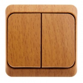 Накладной выключатель двухклавишный SE Этюд темный бук