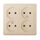Накладная розетка четверная без заземления SE Этюд сосна