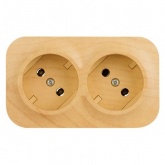 Накладная розетка двойная Legrand Quteo без заземления дерево