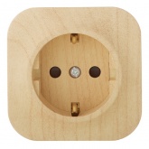 Накладная розетка Legrand Quteo с заземлением дерево