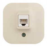 Накладная розетка телефонная Legrand Quteo RJ11 слоновая кость (бежевый)