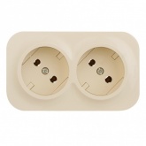 Накладная розетка двойная Legrand Quteo без заземления слоновая кость (бежевый)