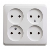 Накладная розетка четверная без заземления SE Этюд белая