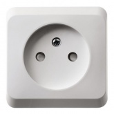 Накладная розетка без заземления со шторками SE Этюд белая
