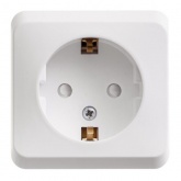 Накладная розетка с заземлением со шторками SE Этюд белая