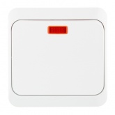 Накладной переключатель одноклавишный с подсветкой SE Этюд белый