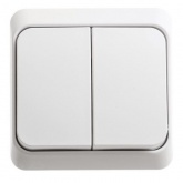 Накладной выключатель двухклавишный SE Этюд белый