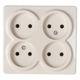 Накладная розетка ЭРА Эксперт 4х2P 16A-250В IP20 слоновая кость 11-2210-02 (бежевый)