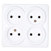Накладная розетка ЭРА Эксперт 4х2P 16A-250В IP20 белый 11-2210-01