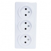 Накладная розетка ЭРА Эксперт 3х2P 16A-250В IP20 белый 11-2207-01