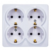 Накладная розетка ЭРА Эксперт 4х2P+E Schuko со шторками 16A-250В IP20 белый 11-2211-01