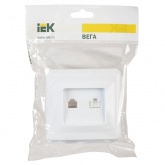 Розетка 2-местная компьютерная и телефонная RJ11/RJ45 Cat5e Generica ВЕГА белый (РK/T12-ВБ)
