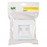 Розетка 2-местная компьютерная RJ45 Cat5e Generica ВЕГА белый (РК10-2-ВБ)