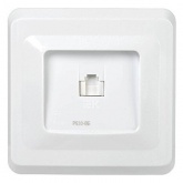 Розетка 1-местная компьютерная Generica ВЕГА RJ45 Cat5e белый (РК10-ВБ)