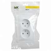 Розетка двойная 2х2P без шторок Generica ВЕГА 10А белый (РС12-2-ВБ)