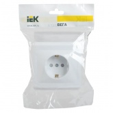 Розетка 2P+E Schuko со шторками Generica ВЕГА 16А белый (РСш10-3-ВБ)