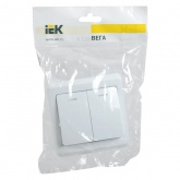 Выключатель 2-клавишный Generica ВЕГА 10А с индикацией белый (ВС10-2-1-ВБ)