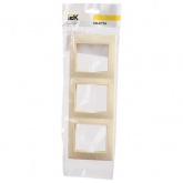 Рамка 3-местная горизонтальная Generica КВАРТА кремовый (РГ-3-ККм)