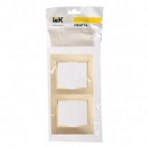 Рамка 2-местная вертикальная Generica КВАРТА кремовый (РВ-2-ККм)