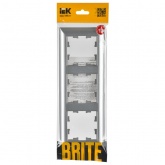 Рамка на 3 поста ИЭК BRITE пластик алюминий/алюминий (РУ-3-Бр)