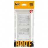 Рамка на 2 поста ИЭК BRITE пластик белый/белый (РУ-2-Бр)
