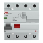 Устройство защитного отключения селективное УЗО EKF AVERES DV 4P 63А 300мА (электромеханическое) АС (ВДТ)