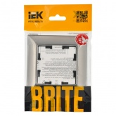 Рамка на 1 пост ИЭК BRITE пластик хром/никель (РУ-1-Бр)