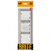 Рамка на 3 поста ИЭК BRITE пластик хром/никель (РУ-3-Бр)