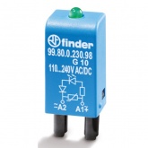 Модуль индикации и защиты Finder зеленый LED + диод (+ A1); 28...60В DC